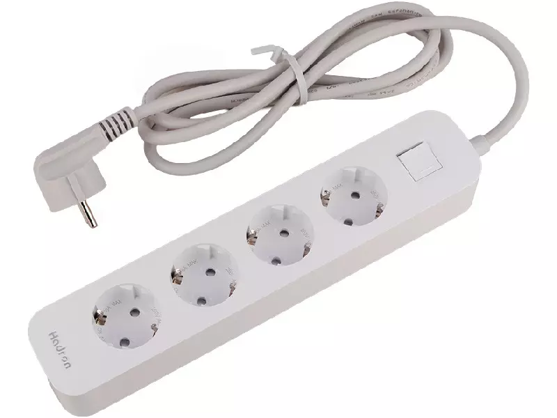 چند راهی برق ارت دار چهار سوکت هادرون Hadron P24 4 AC Way Power Strip 16A