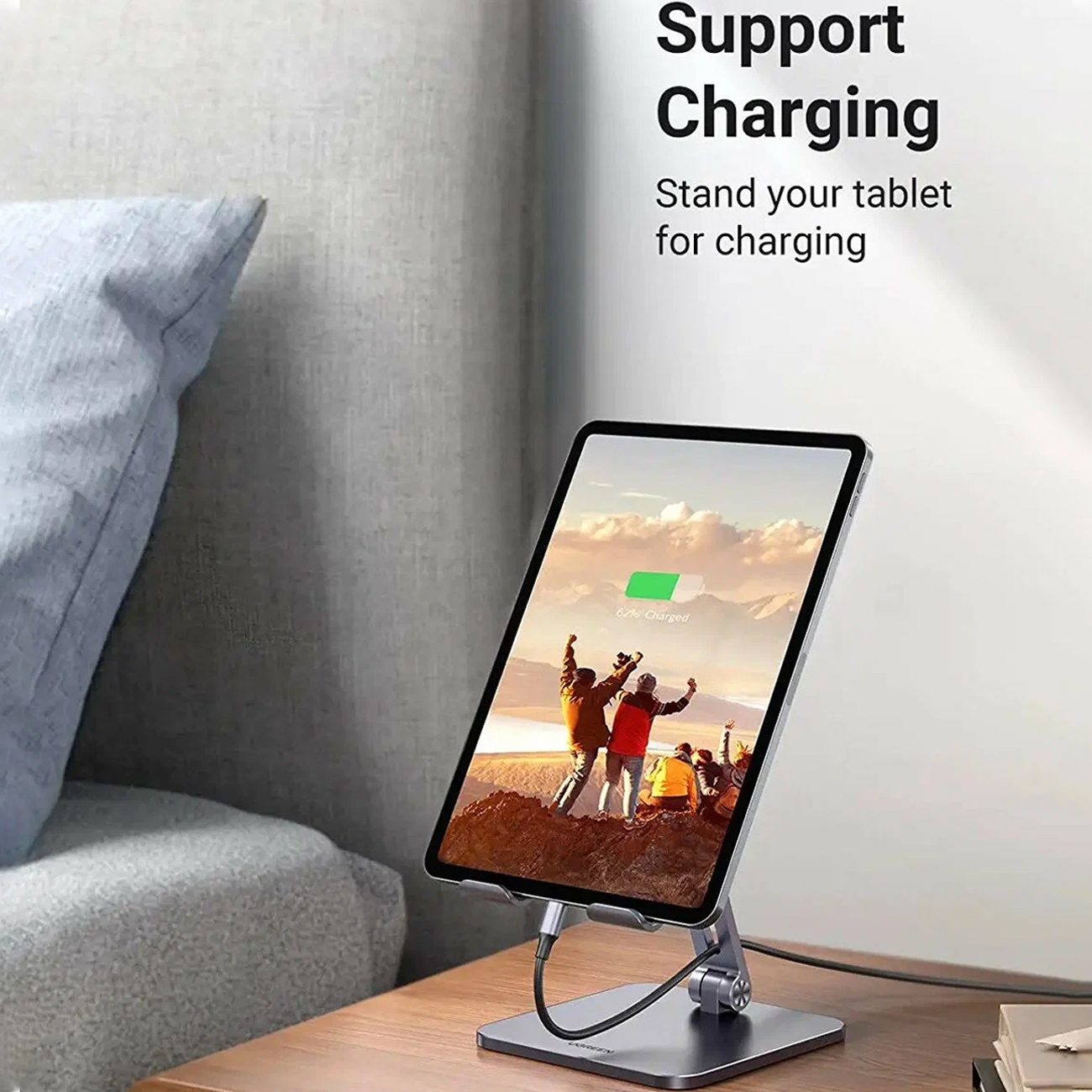 شارژ تبلت روی استند