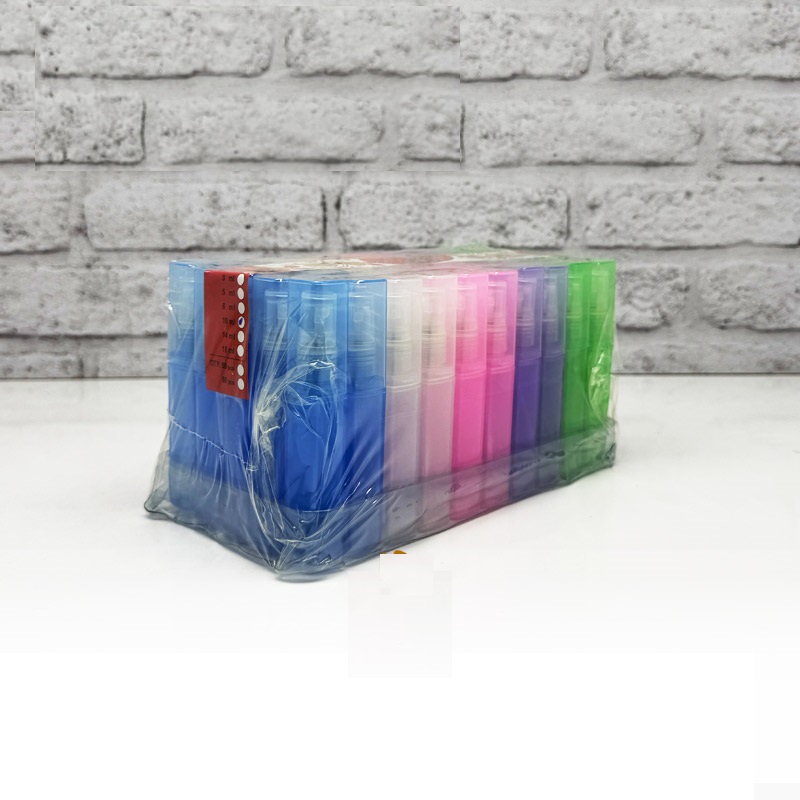 شیشه عطر اسپری (ظرف عطر) 10 میل پلی اتیلن رز مکعبی (رنگی)