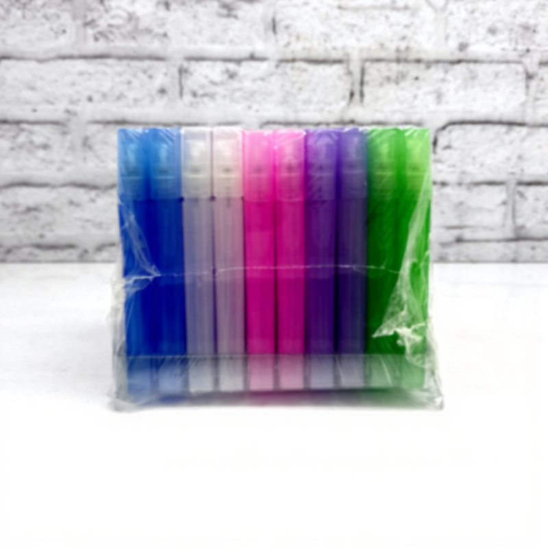 شیشه عطر اسپری (ظرف عطر) 6 میل پلی اتیلن رز مکعبی (رنگی)