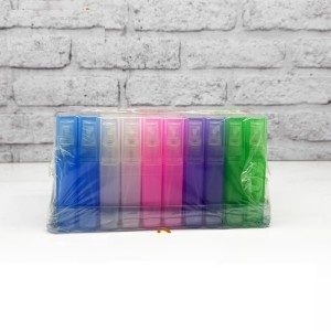شیشه عطر اسپری (ظرف عطر) 5 میل پلی اتیلن رز مکعبی (رنگی)