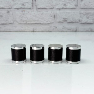 درب استوانه چرمی نقره ای