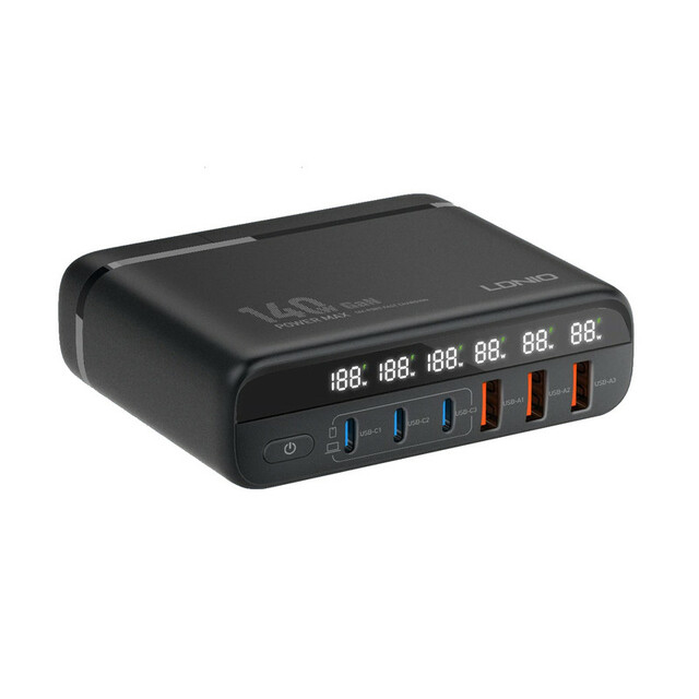 شارژر رومیزی 140 وات الدینیو مدل ldnio GaN A6140C