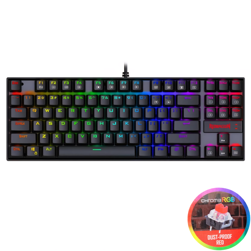 کیبورد گیمینگ ردراگون مدل Redragon K552 Kumara / سوئیچ قرمز