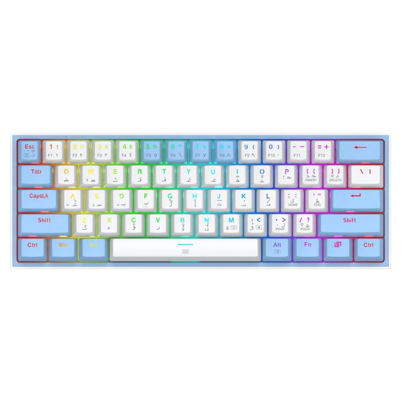 کیبورد گیمینگ ردراگون مدل Redragon K617 Fizz/سفید_آبی