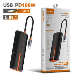 هاب 5 پورت USB-C الدنیو مدل ldnio DS-25u