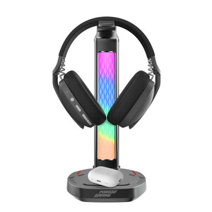 پایه نگهدارنده هدفون پرودو مدل porodo PDX 527 - GAMING RGB STAND WIRELESS CHARGING AND USB HUB