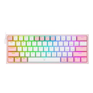 کیبورد گیمینگ ردراگون مدل Redragon K617 Fizz/سفید_صورتی