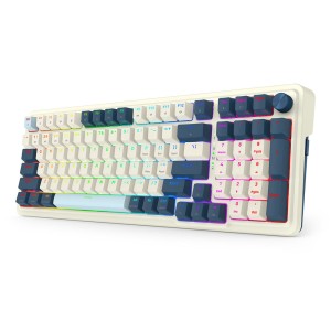 کیبورد گیمینگ بی سیم ردراگون مدل Redragon K686 WB Eisa Pro / کرم-آبی