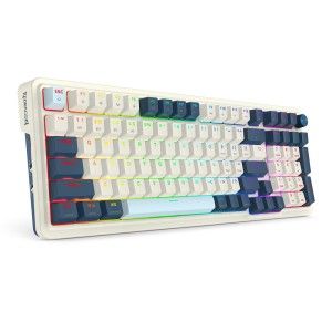کیبورد گیمینگ بی سیم ردراگون مدل Redragon K686 WB Eisa Pro / کرم-آبی