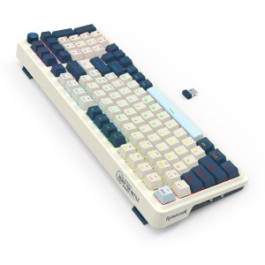 کیبورد گیمینگ بی سیم ردراگون مدل Redragon K686 WB Eisa Pro / کرم-آبی