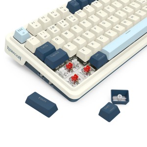 کیبورد گیمینگ بی سیم ردراگون مدل Redragon K686 WB Eisa Pro / کرم-آبی