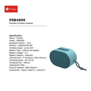 اسپیکر بلوتوثی قابل حمل پرووان مدل proone PSB4509