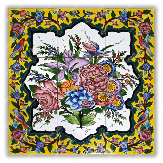 کاشی گل و مرغ طرح 3