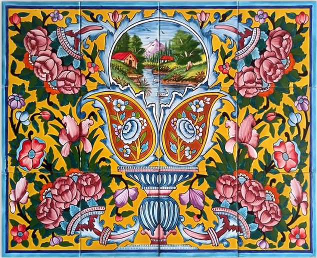 کاشی گل و مرغ طرح 5