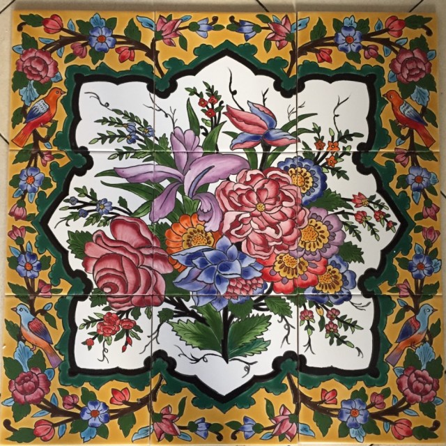 کاشی گل و مرغ طرح 8