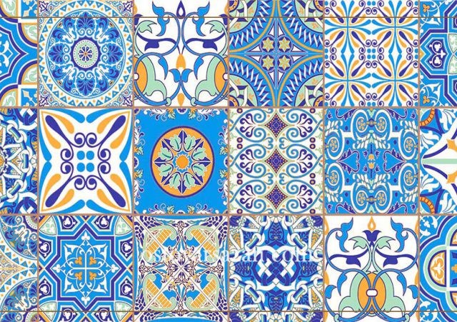 کاشی لعابی طرحدار و شابلونی طرح 2