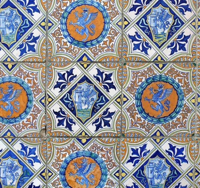 کاشی لعابی طرحدار و شابلونی طرح 3