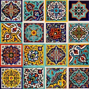 کاشی لعابی طرحدار و شابلونی طرح 1