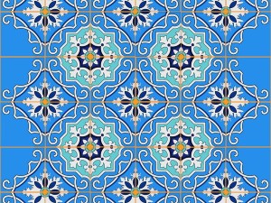 10 مدل کاشی سنتی آبی ساده {2024-1402}