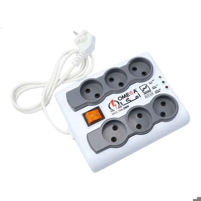 محافظ ولتاژ برق امگا مدل P6000 سیم 1.5 متری