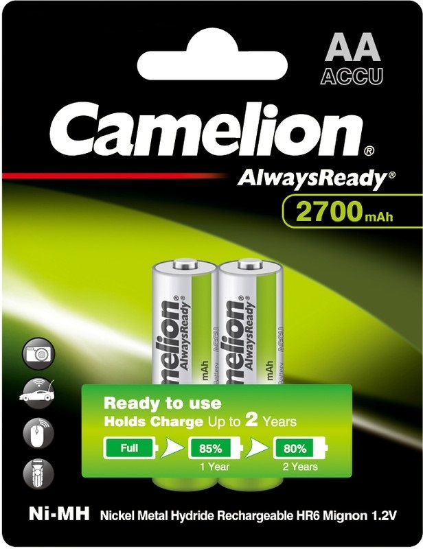 باتری قلمی قابل شارژ CAMELION 2700 MAH بسته دو عددی