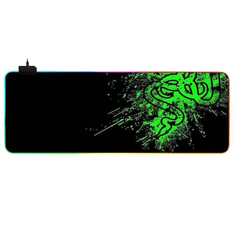 ماوس پد گیمینگ RGB طرح ریزر سایز 30*80