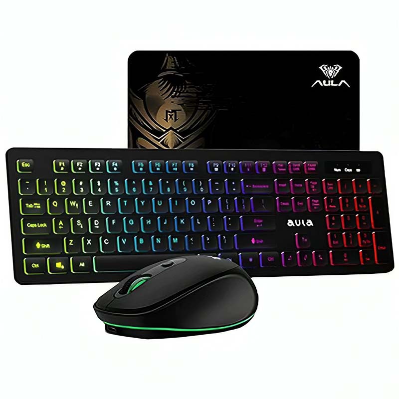 ست موس و کیبورد و پد ماوس بی سیم گیمینگ آئولا AULA AC-208