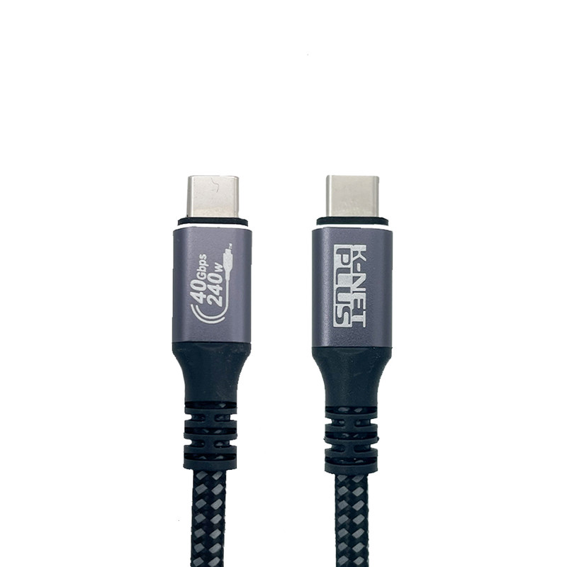 کابل تایپ سی انتقال تصویر Ver 4.0 کی نت پلاس مدل KP-CUCM4015 سرعت انتقال 40Gb/s طول 1.5 متر