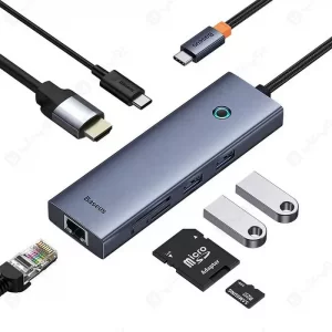 هاب 7 پورت Type-C به USB3.0 ،LAN ،Type-C ،SD ،TF و HDMI بیسوس مدل BASEUS B00052805813