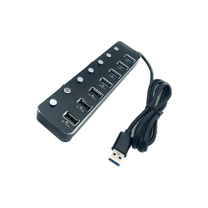 هاب 7 پورت کلیددار USB 3.0 کی‌نت مدل KNET H10