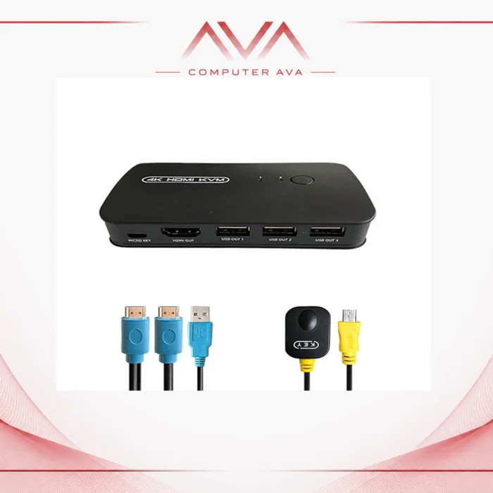 سوئیچ KVM دو پورت HDMI/USB همراه با کابل