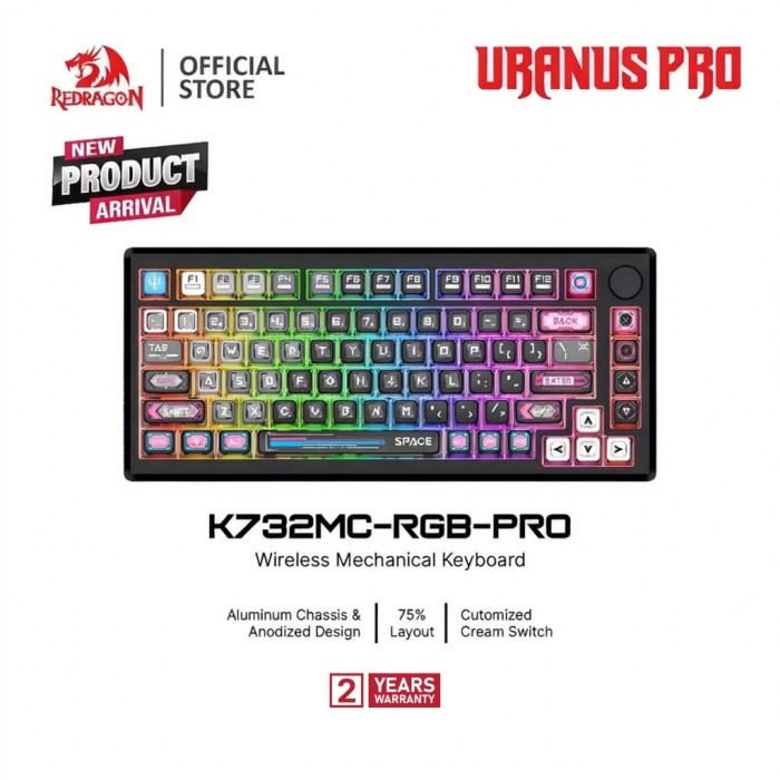 کیبورد گیمینگ مکانیکال Redragon K732MC-RGB-PRO URANUS PRO