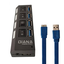 هاب 4 پورت کلید دار USB3