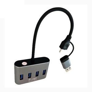 هاب 4 پورت T-3623 TYPE-C+USB3.1 پی نت 2IN1