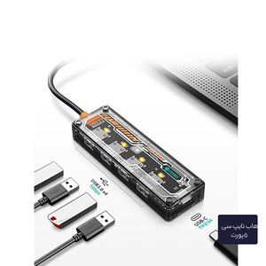 قیمت هاب تایپ سی 5 پورت شفاف کوتسی