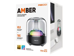 کیفیت اسپیکر بلوتوث رسی RECCI RSK-W31 LED Light Amber Wireless Speaker