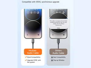 خرید بهترین آداپتور لایتنینگ به جک 3.5 میلی متری مک دودو Mcdodo CA-501 Lightning to AUX 11cm