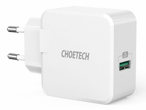 خرید شارژر دیواری فست یو اس بی 22.5 وات چویتک CHOETECH Q5001 5A Fast Charger 22.5W USB A