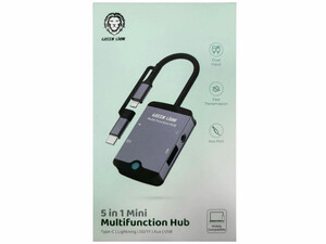 قیمت هاب تایپ سی و لایتنینگ مینی 5 درگاه گرین Green 5in1 mini multifunction Hub GN5IN1MINIHBBK