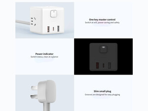 خرید چند راهی مکعبی و شارژر رومیزی شیائومی Xiaomi Rubik Cube Adapter Pro 33W Wired Fast Charge Version (2A1C)