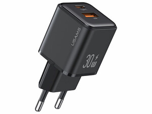 خرید شارژر دیواری تایپ سی و یو اس بی 30 وات و 18 وات یوسامز USAMS US-CC189 PD 30W Charger Adaptateur