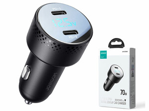 شارژر فندکی فست دو پورت تایپ سی 70 وات جویروم JOYROOM JR-CCD02 70W Dual PD Ports Digital Display Car Charger