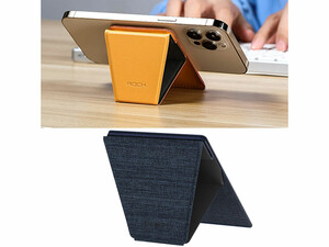 خرید بهترین استند مغناطیسی چرمی موبایل راک ROCK RPH0968 Rock Magnetic Card holder Stand