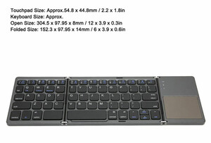 کیبورد بلوتوث تاشو با تاچ پد Foldable Bluetooth Keyboard With Touch Pad B033