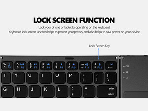 کیبورد بلوتوث تاشو با تاچ پد Foldable Bluetooth Keyboard With Touch Pad B033
