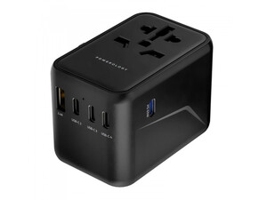 ارزانترین آداپتور مسافرتی چند پورت 65 وات یونیورسال پاورولوژی Powerology Universal Multi-Port Travel Adapter PD65W P65W4PD