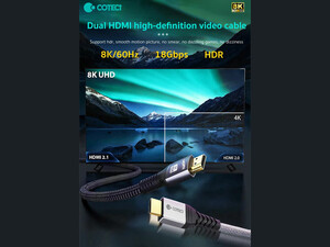 کابل دو سر اچ دی ام آی 3 متری کوتتسی Coteetci dual HDMI video cable 87107