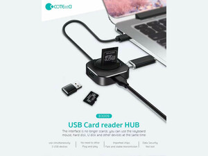 هاب یو اس بی پنج پورت کوتتسی Coteetci SD+TF USB2.0*3 HUB 83009