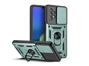 قاب محافظ لنز و حلقه دار سامسونگ Samsung Galaxy A72 Slide Camera &amp;amp; Ring Holder Stand Case